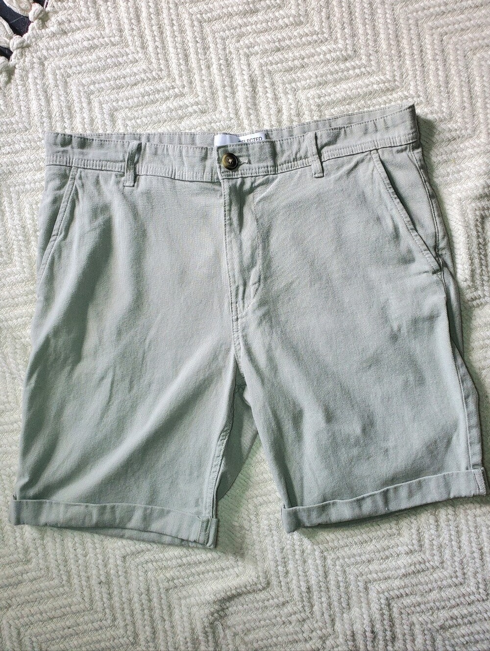 Selected Homme Luton Flex Canvas Shorts Slim Fit Iceberg Green L